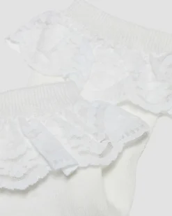Dr. Martens Accessories|Accessories*Frill Organic Cotton Socks in White White — Organic Cotton Blend