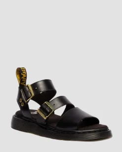 Dr. Martens New And Featured|Sandals*Gryphon Atlas Leather Gladiator Sandals in Black Atlas BLACK ATLAS — Atlas
