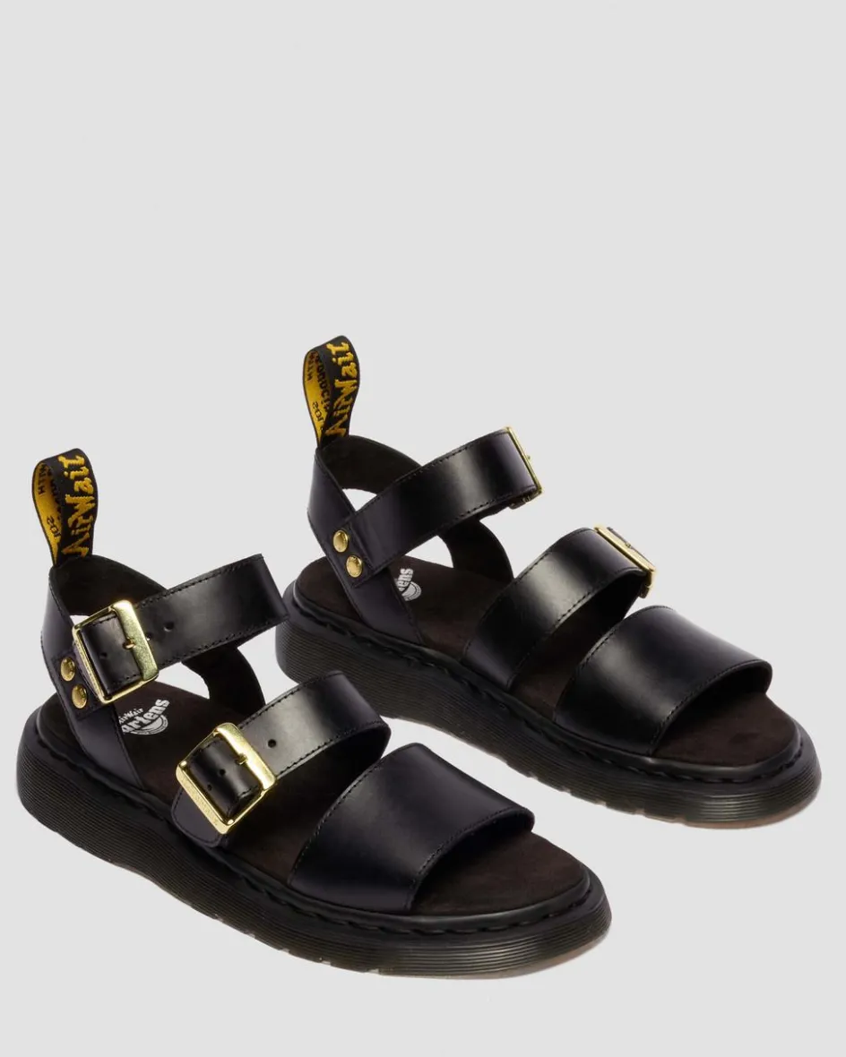 Dr. Martens New And Featured|Sandals*Gryphon Atlas Leather Gladiator Sandals in Black Atlas BLACK ATLAS — Atlas