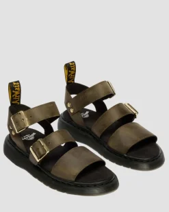 Dr. Martens Sandals|New And Featured*Gryphon Leather Gladiator Sandals in Olive Olive — Wyoming