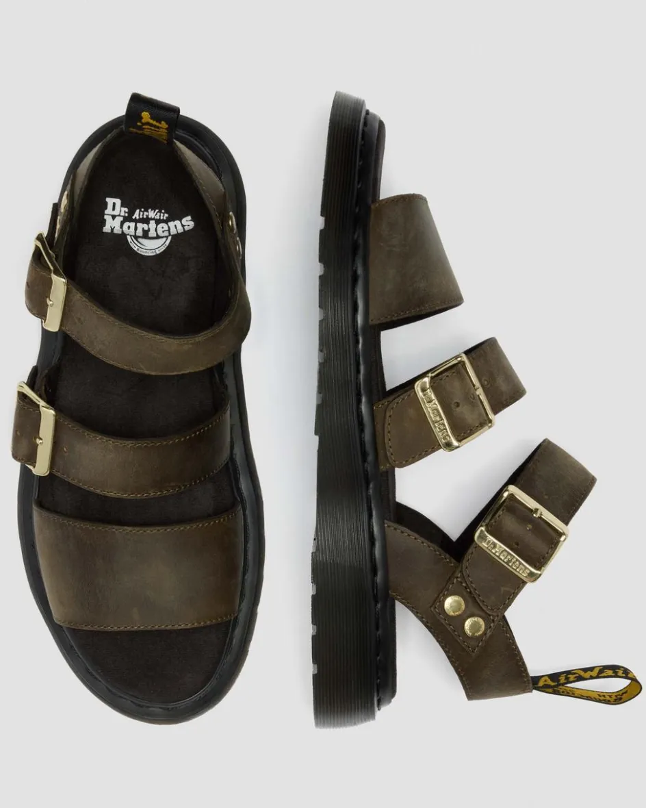 Dr. Martens Sandals|New And Featured*Gryphon Leather Gladiator Sandals in Olive Olive — Wyoming