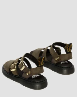Dr. Martens Sandals|New And Featured*Gryphon Leather Gladiator Sandals in Olive Olive — Wyoming