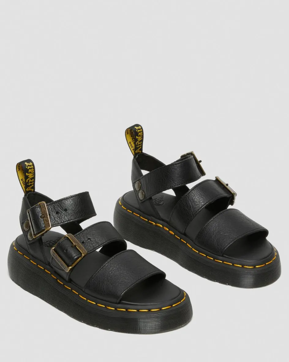 Dr. Martens Mother'S Day Gifts|Spring Sandals*Gryphon Pisa Leather Platform Sandals in Black Black — Pisa