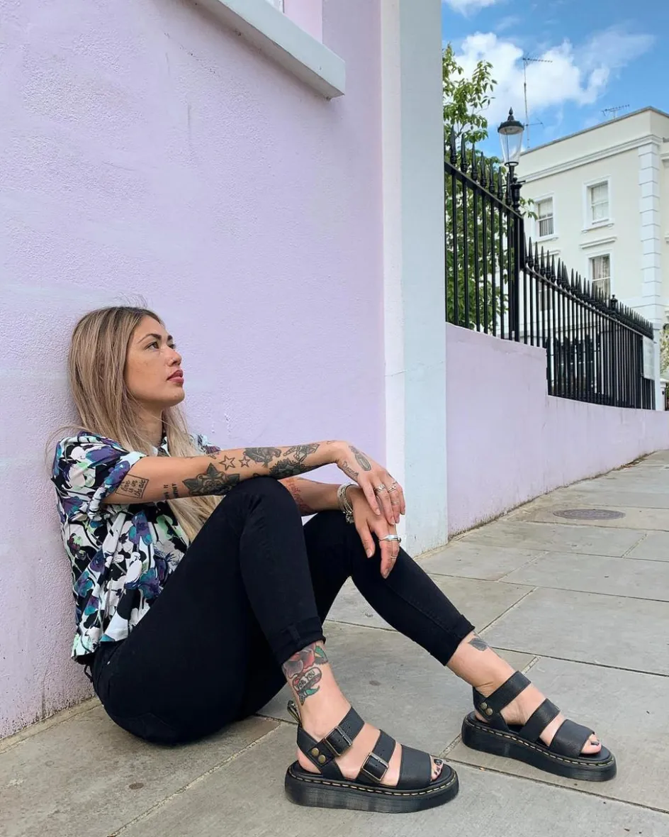 Dr. Martens Mother'S Day Gifts|Spring Sandals*Gryphon Pisa Leather Platform Sandals in Black Black — Pisa