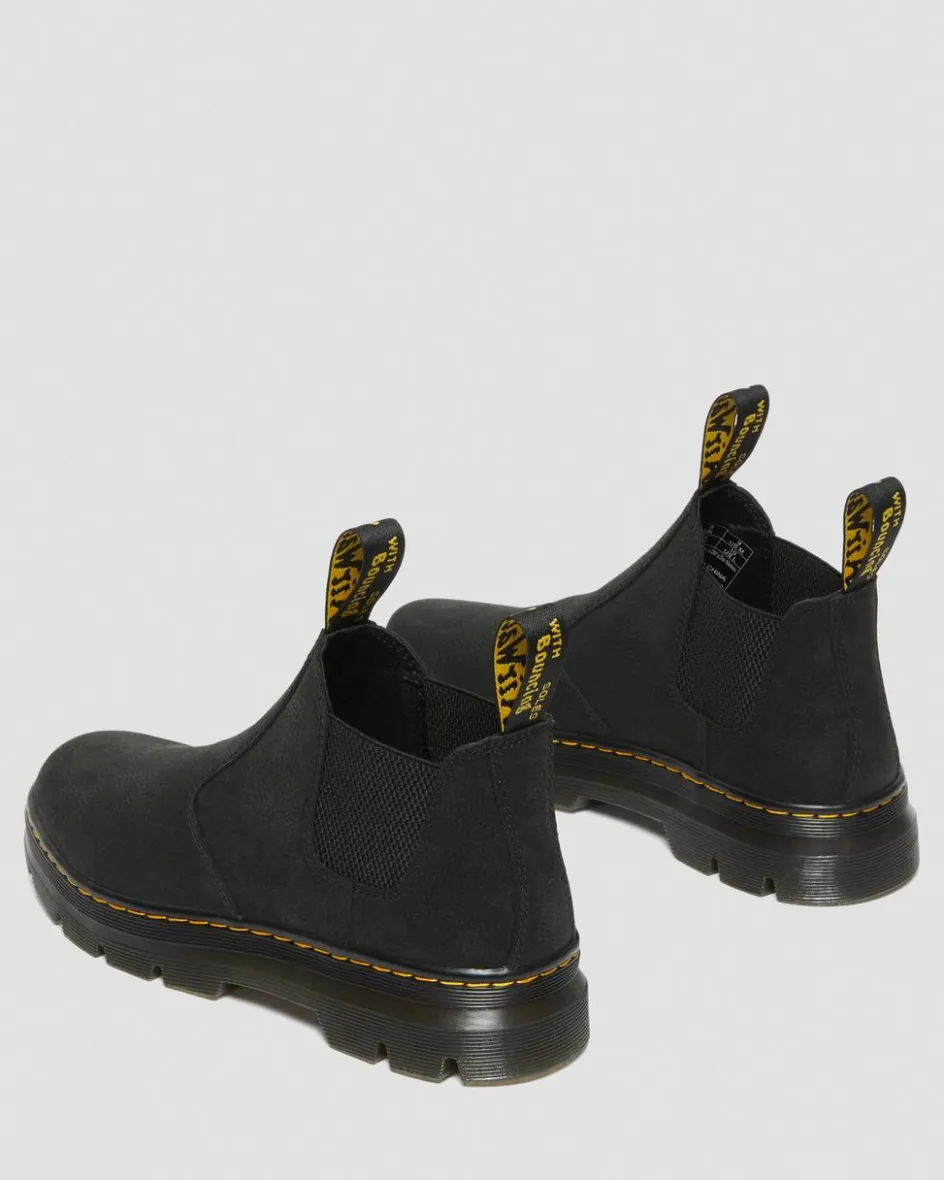 Dr. Martens Boots|Chelsea Boots*Hardie II Leather Chelsea Work Boots in Black Black — Pit Quarter