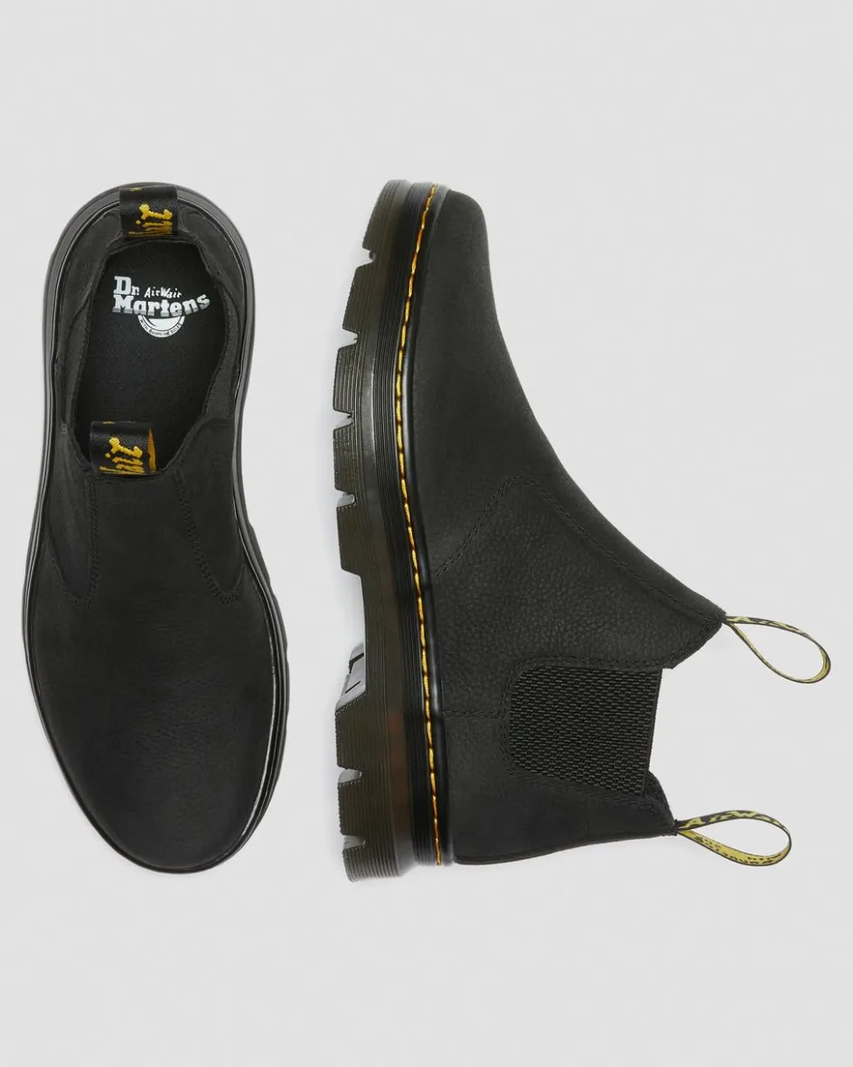 Dr. Martens Boots|Chelsea Boots*Hardie II Leather Chelsea Work Boots in Black Black — Pit Quarter