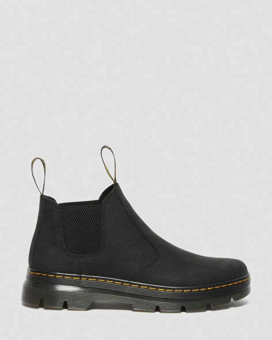 Dr. Martens Boots|Chelsea Boots*Hardie II Leather Chelsea Work Boots in Black Black — Pit Quarter