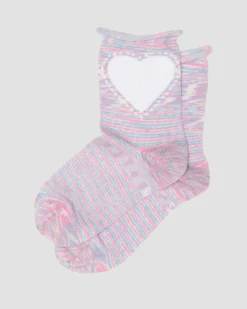 Dr. Martens Last Chance Styles|Last Chance Styles*Heart Cotton Blend Socks in Pink Pink — Organic Cotton Blend