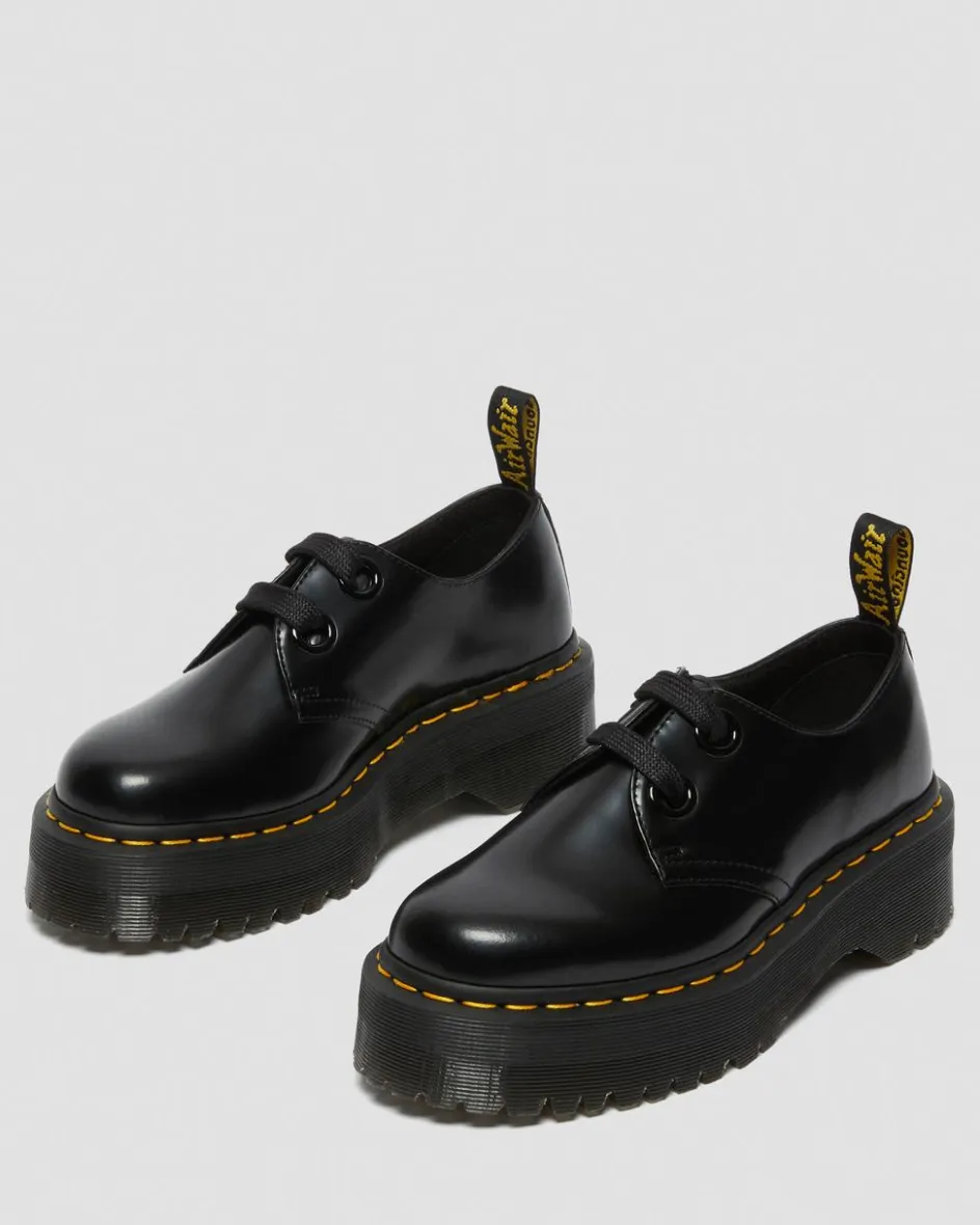 Dr. Martens Mother'S Day Gifts|Shoes*Holly Women's Leather Platform Shoes in Black Buttero BLACK BUTTERO — Buttero