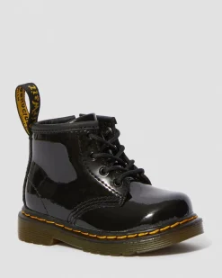 Dr. Martens Infant & 0-1 Years*Infant 1460 Patent Leather Lace Up Boots in Black Black — Patent Lamper