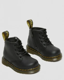 Dr. Martens Infant & 0-1 Years*Infant 1460 Softy T Leather Lace Up Boots in Black Black — Softy T