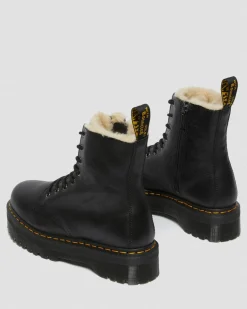 Dr. Martens Boots|Winter Boots*Jadon Boot Leather Faux Fur Lined Platforms in Black Black — Pisa