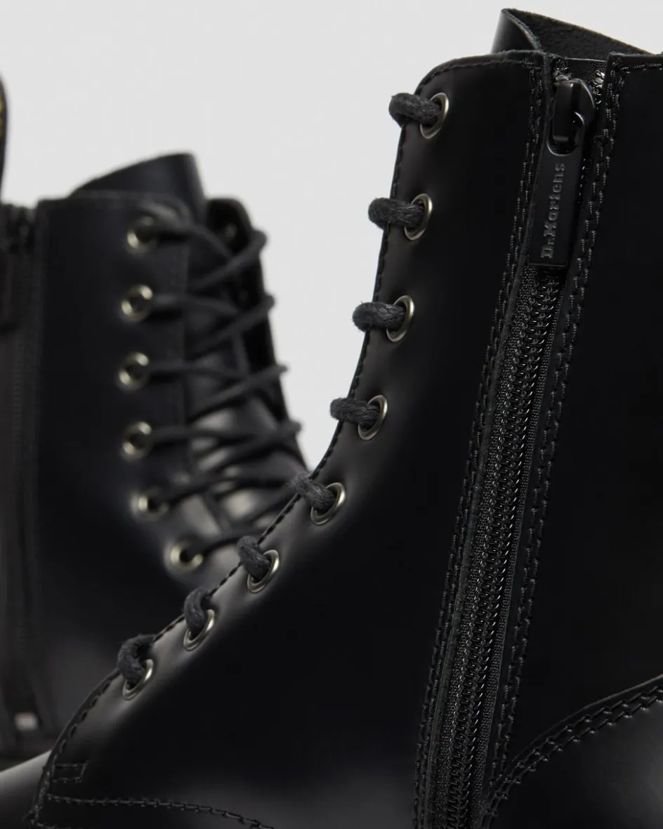 Dr. Martens New And Featured|Boots*Jadon Boot Smooth Leather Platforms in Black Black — Polished Smooth