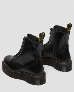 Dr. Martens New And Featured|Boots*Jadon Boot Smooth Leather Platforms in Black Black — Polished Smooth