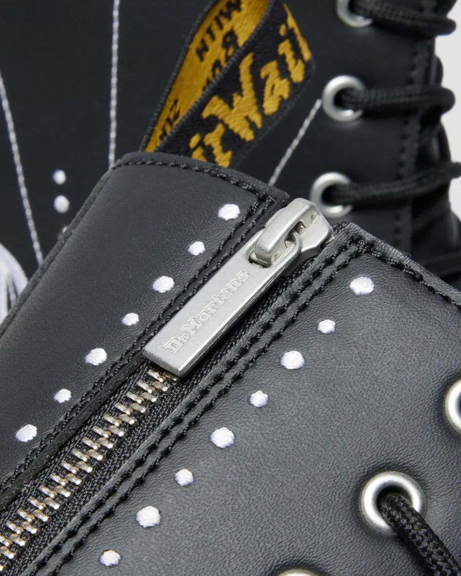 Dr. Martens Last Chance Styles|Last Chance Styles*Jadon Hi Solar Flare Reclaimed Leather Platform Boots in Black Black — Genix Nappa