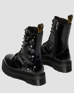 Dr. Martens Last Chance Styles|Last Chance Styles*JADON HI STUDDED BUTTERO LEATHER PLATFORM BOOTS in Black Buttero BLACK BUTTERO — Buttero