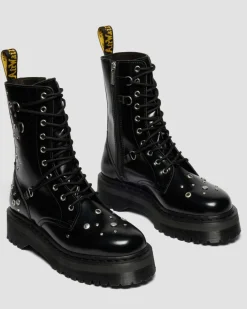 Dr. Martens Last Chance Styles|Last Chance Styles*JADON HI STUDDED BUTTERO LEATHER PLATFORM BOOTS in Black Buttero BLACK BUTTERO — Buttero