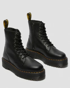 Dr. Martens New And Featured|Boots*Jadon III Boot Pisa Leather Platforms in Black Black — Pisa