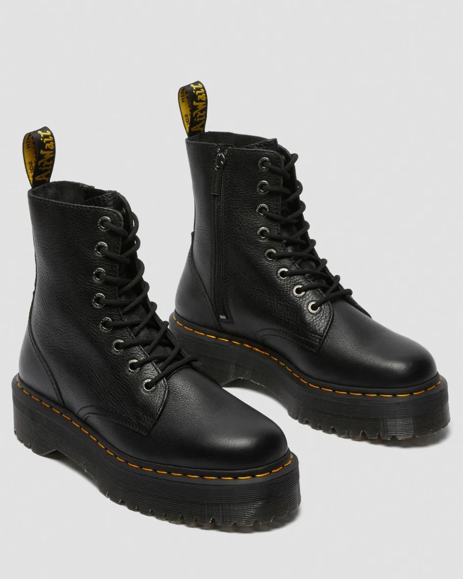 Dr. Martens New And Featured|Boots*Jadon III Boot Pisa Leather Platforms in Black Black — Pisa