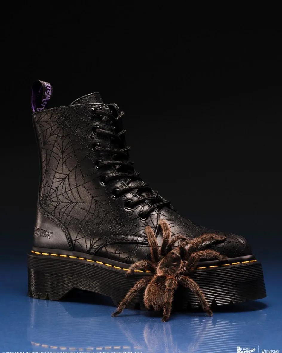 Dr. Martens Boots|Collaborations*Jadon Wednesday Platform Boots in Black Black — Nappa Lux