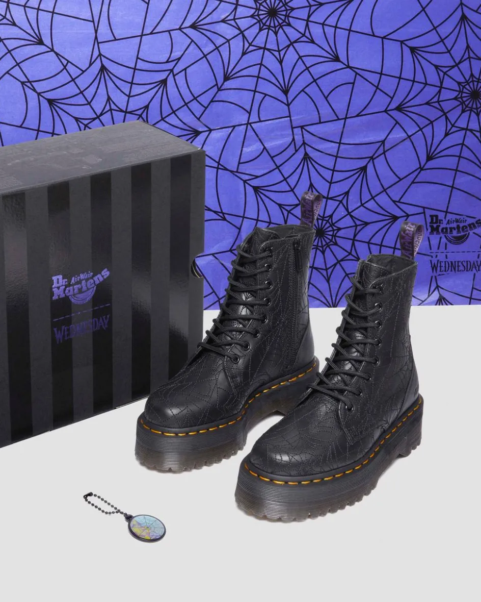 Dr. Martens Boots|Collaborations*Jadon Wednesday Platform Boots in Black Black — Nappa Lux