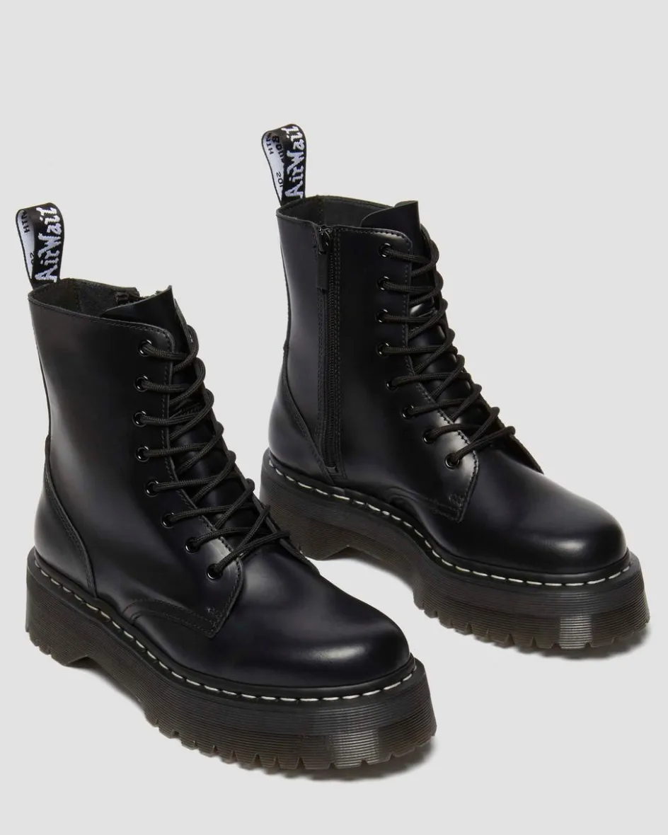 Dr. Martens Boots*Jadon White Stitch Polished Smooth