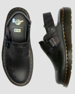 Dr. Martens Mules|Sandals*Jorge II BT21 Leather Slingback Mules in Black Black — Nappa Leather