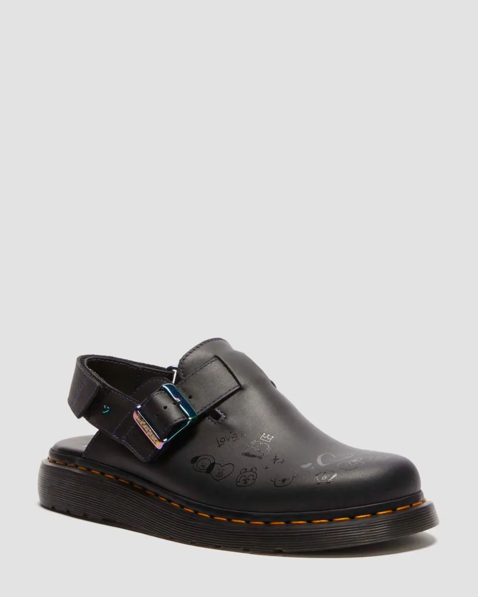 Dr. Martens Mules|Sandals*Jorge II BT21 Leather Slingback Mules in Black Black — Nappa Leather