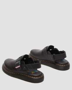 Dr. Martens Mules|Sandals*Jorge II BT21 Leather Slingback Mules in Black Black — Nappa Leather