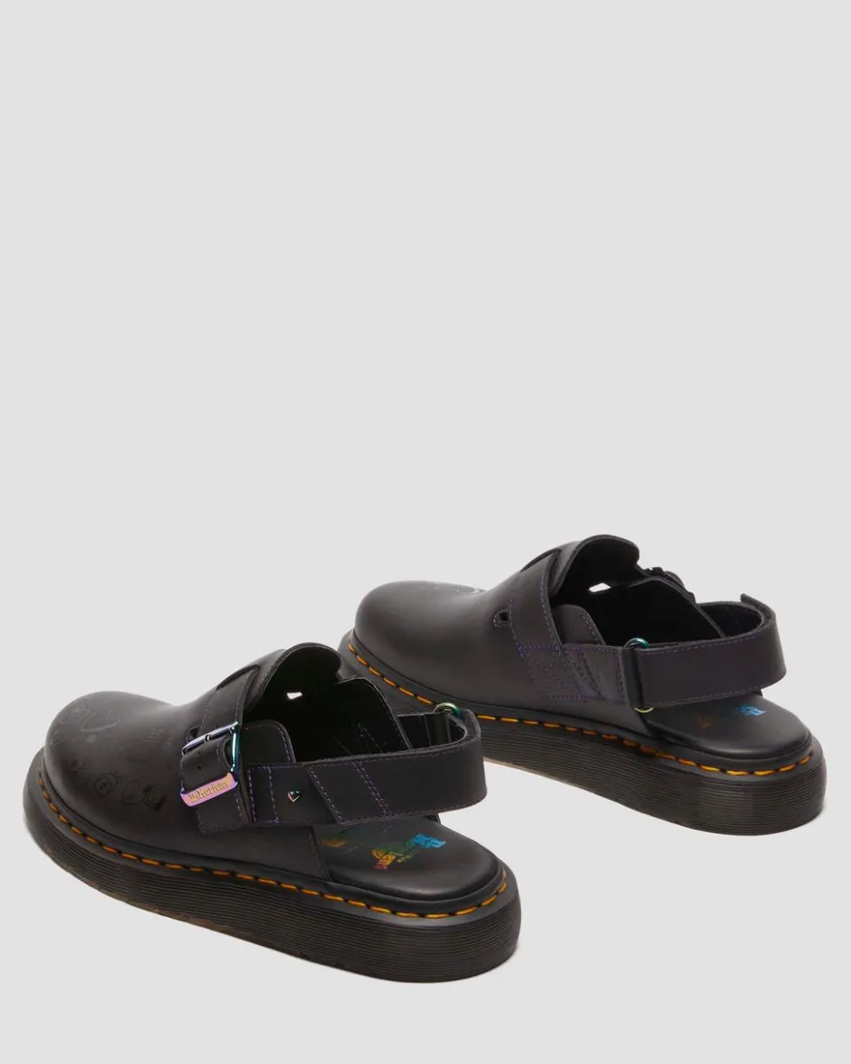 Dr. Martens Mules|Sandals*Jorge II BT21 Leather Slingback Mules in Black Black — Nappa Leather