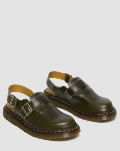 Dr. Martens Last Chance Styles|Last Chance Styles*Jorge Made in England Classic Leather Slingback Mules in Dark Green DARK GREEN — Classic Calf