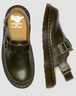 Dr. Martens Last Chance Styles|Last Chance Styles*Jorge Made in England Classic Leather Slingback Mules in Dark Green DARK GREEN — Classic Calf