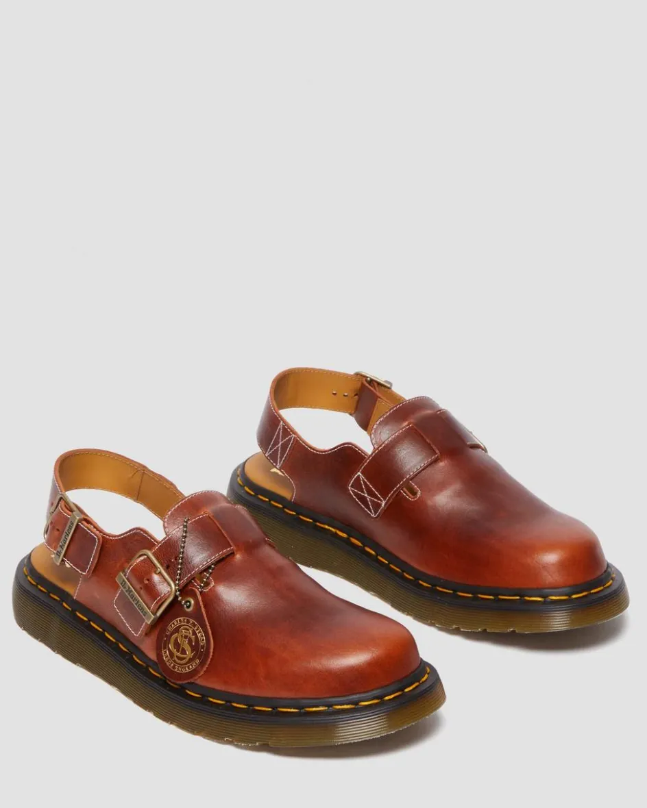 Dr. Martens Last Chance Styles|Last Chance Styles*Jorge Made in England Classic Leather Slingback Mules in Heritage Tan HERITAGE TAN — Classic Calf