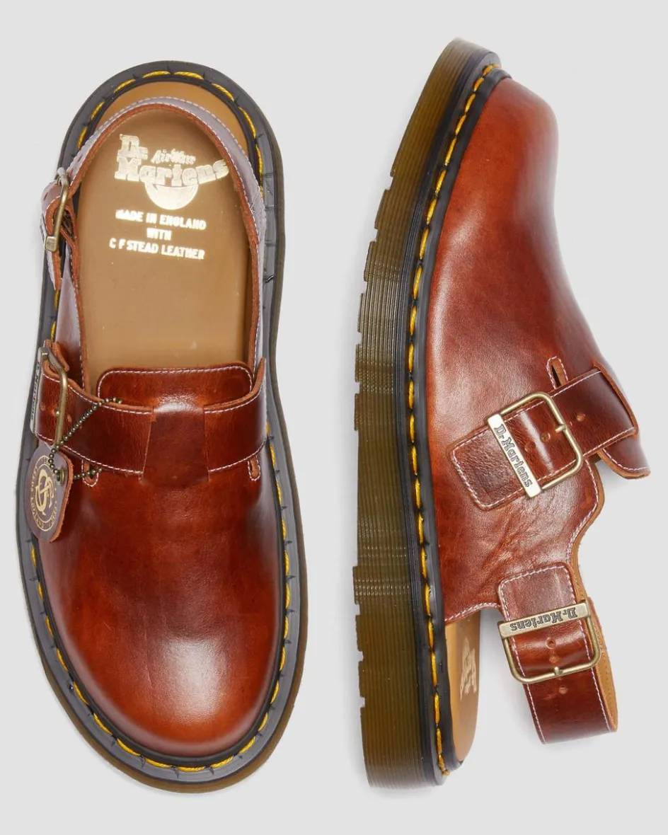 Dr. Martens Last Chance Styles|Last Chance Styles*Jorge Made in England Classic Leather Slingback Mules in Heritage Tan HERITAGE TAN — Classic Calf