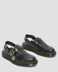 Dr. Martens Last Chance Styles|Last Chance Styles*Jorge Made in England Leather Slingback Mules in Black Black — Classic Calf