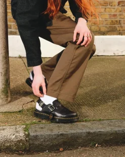 Dr. Martens Last Chance Styles|Last Chance Styles*Jorge Made in England Leather Slingback Mules in Black Black — Classic Calf
