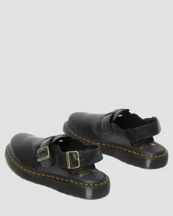 Dr. Martens Last Chance Styles|Last Chance Styles*Jorge Made in England Leather Slingback Mules in Black Black — Classic Calf