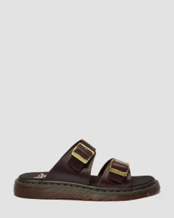 Dr. Martens Slides|New And Featured*Josef Two Strap Atlas Leather Sandals in Charro Charro — Atlas