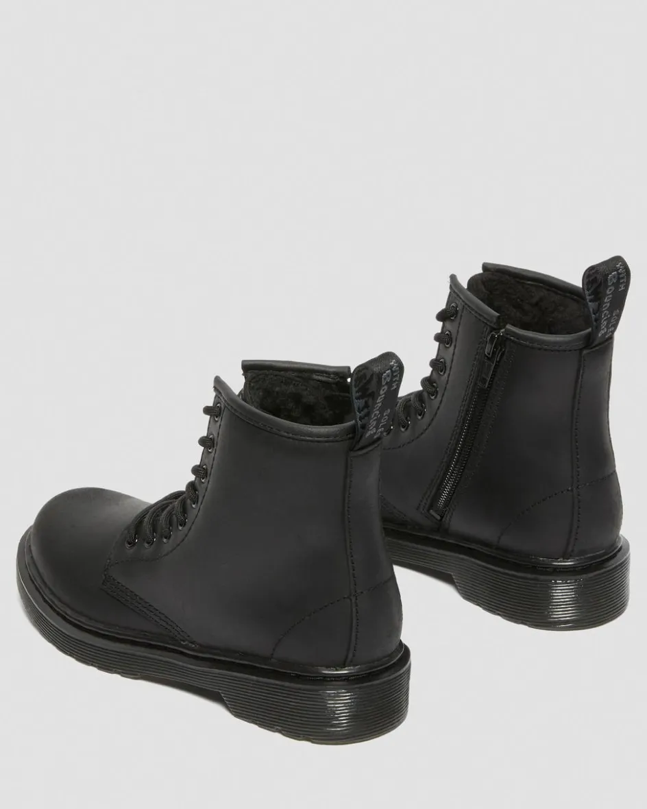 Dr. Martens Junior & 5-7 Years*Junior 1460 Faux Fur Lined Boots in Black Black — Republic Waterproof