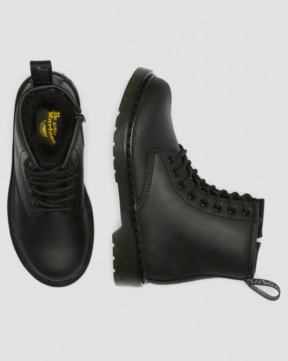 Dr. Martens Junior & 5-7 Years*Junior 1460 Faux Fur Lined Boots in Black Black — Republic Waterproof