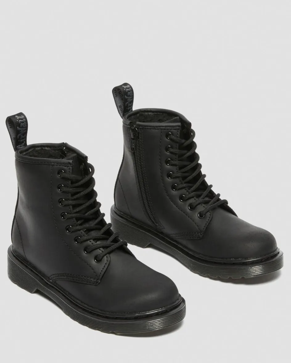 Dr. Martens Junior & 5-7 Years*Junior 1460 Faux Fur Lined Boots in Black Black — Republic Waterproof