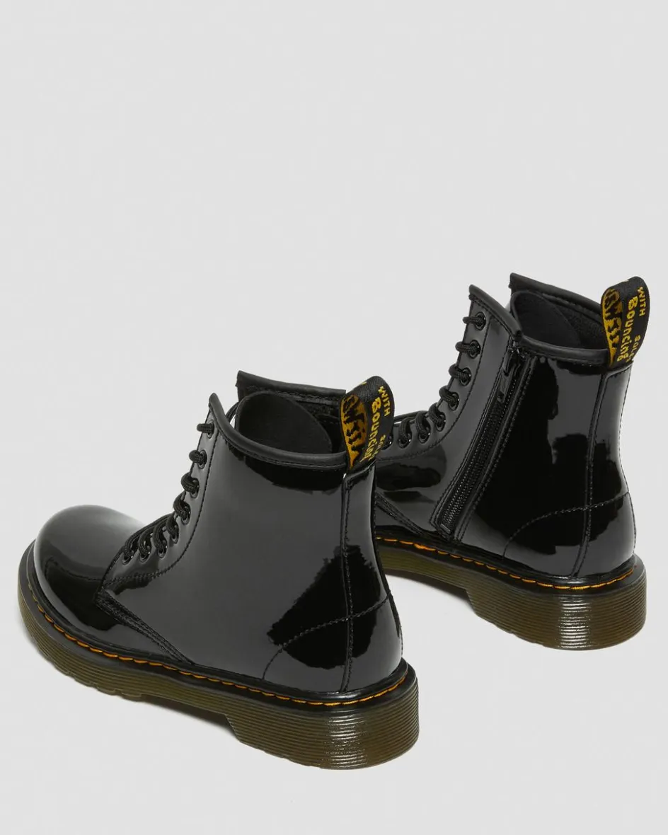 Dr. Martens Junior & 5-7 Years*Junior 1460 Patent Leather Lace Up Boots in Black Black — Patent Lamper