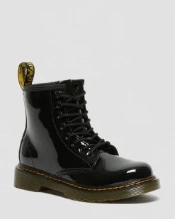 Dr. Martens Junior & 5-7 Years*Junior 1460 Patent Leather Lace Up Boots in Black Black — Patent Lamper