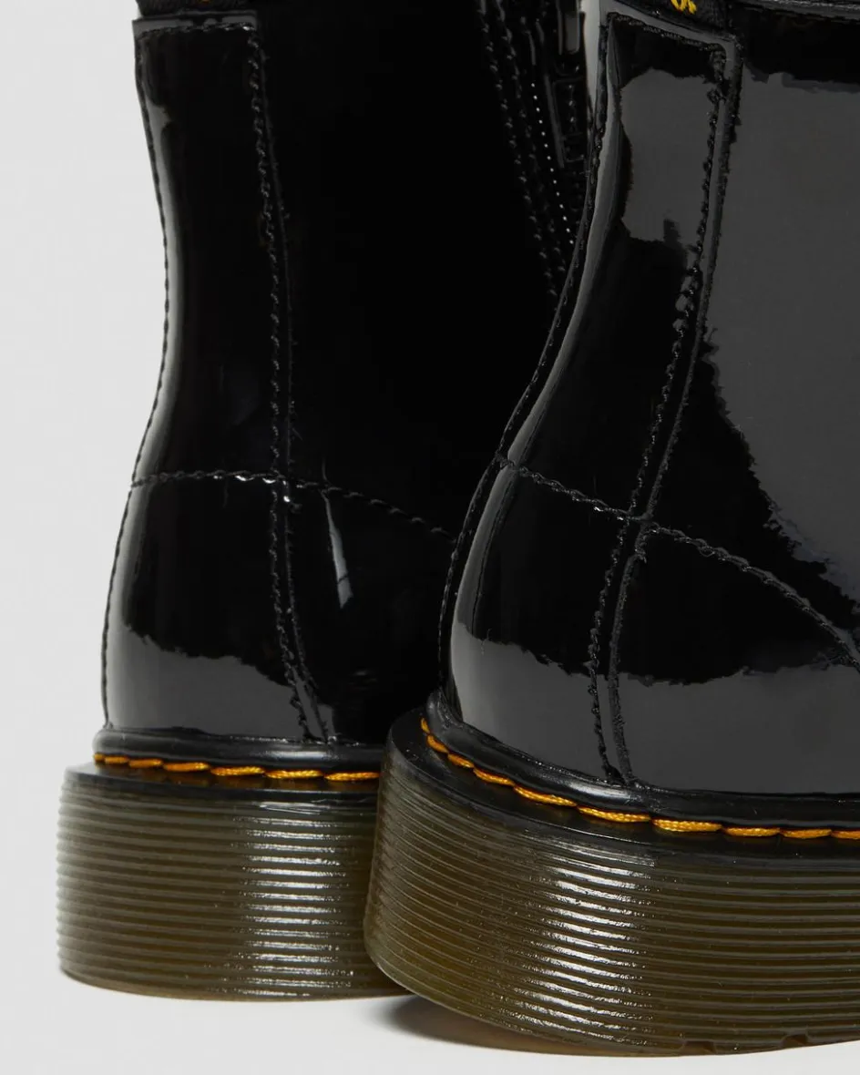 Dr. Martens Junior & 5-7 Years*Junior 1460 Patent Leather Lace Up Boots in Black Black — Patent Lamper
