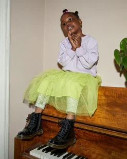 Dr. Martens Junior & 5-7 Years*Junior 1460 Patent Leather Lace Up Boots in Black Black — Patent Lamper