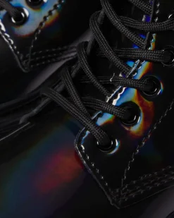 Dr. Martens Last Chance Styles*Junior 1460 Rainbow Patent Leather Lace Up Boots in Black Black — Rainbow Patent