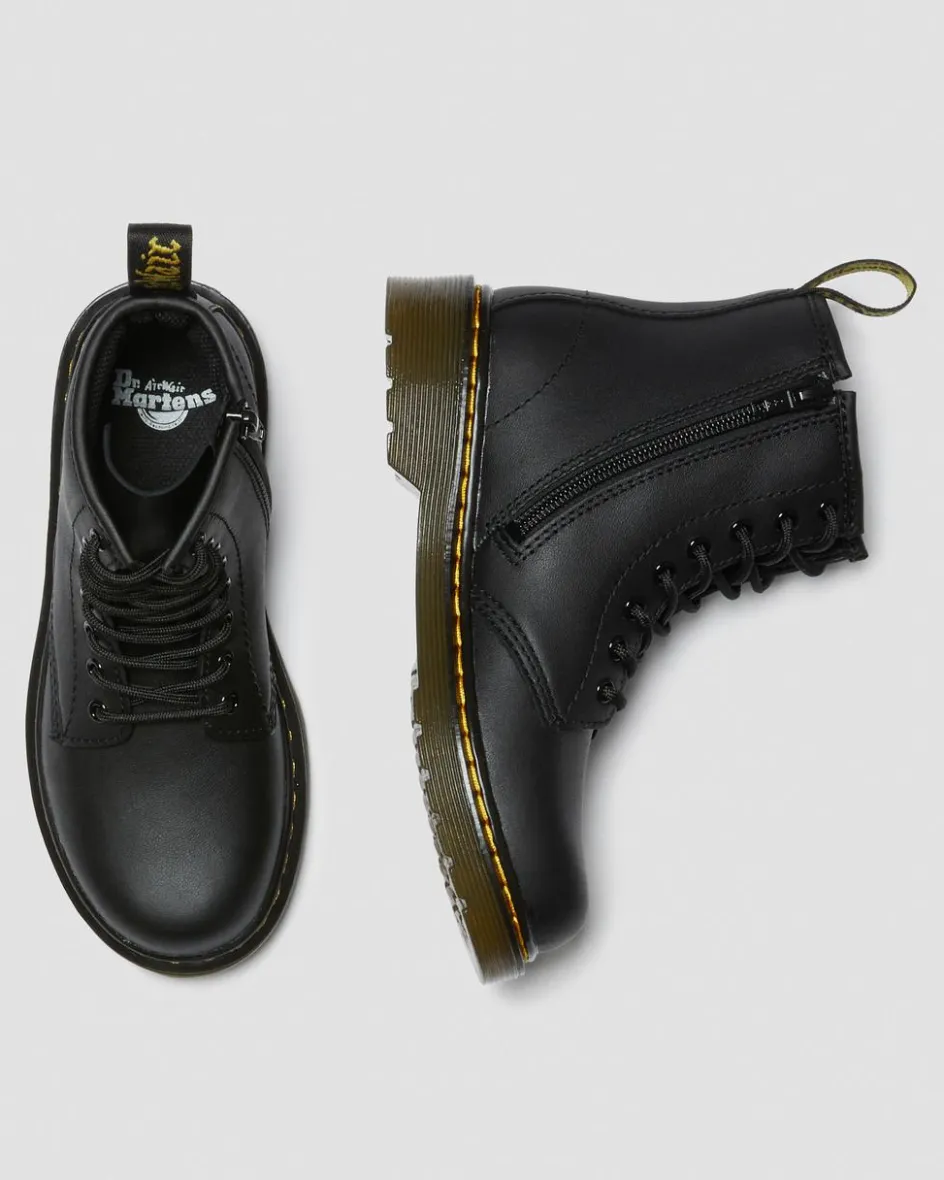 Dr. Martens Junior & 5-7 Years*Junior 1460 Softy T Leather Lace Up Boots in Black Black — Softy T