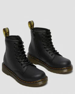 Dr. Martens Junior & 5-7 Years*Junior 1460 Softy T Leather Lace Up Boots in Black Black — Softy T