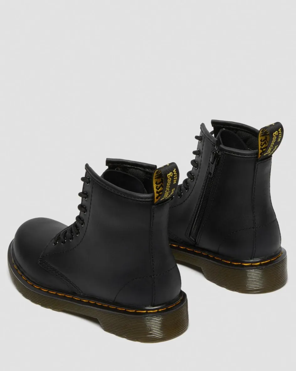Dr. Martens Junior & 5-7 Years*Junior 1460 Softy T Leather Lace Up Boots in Black Black — Softy T