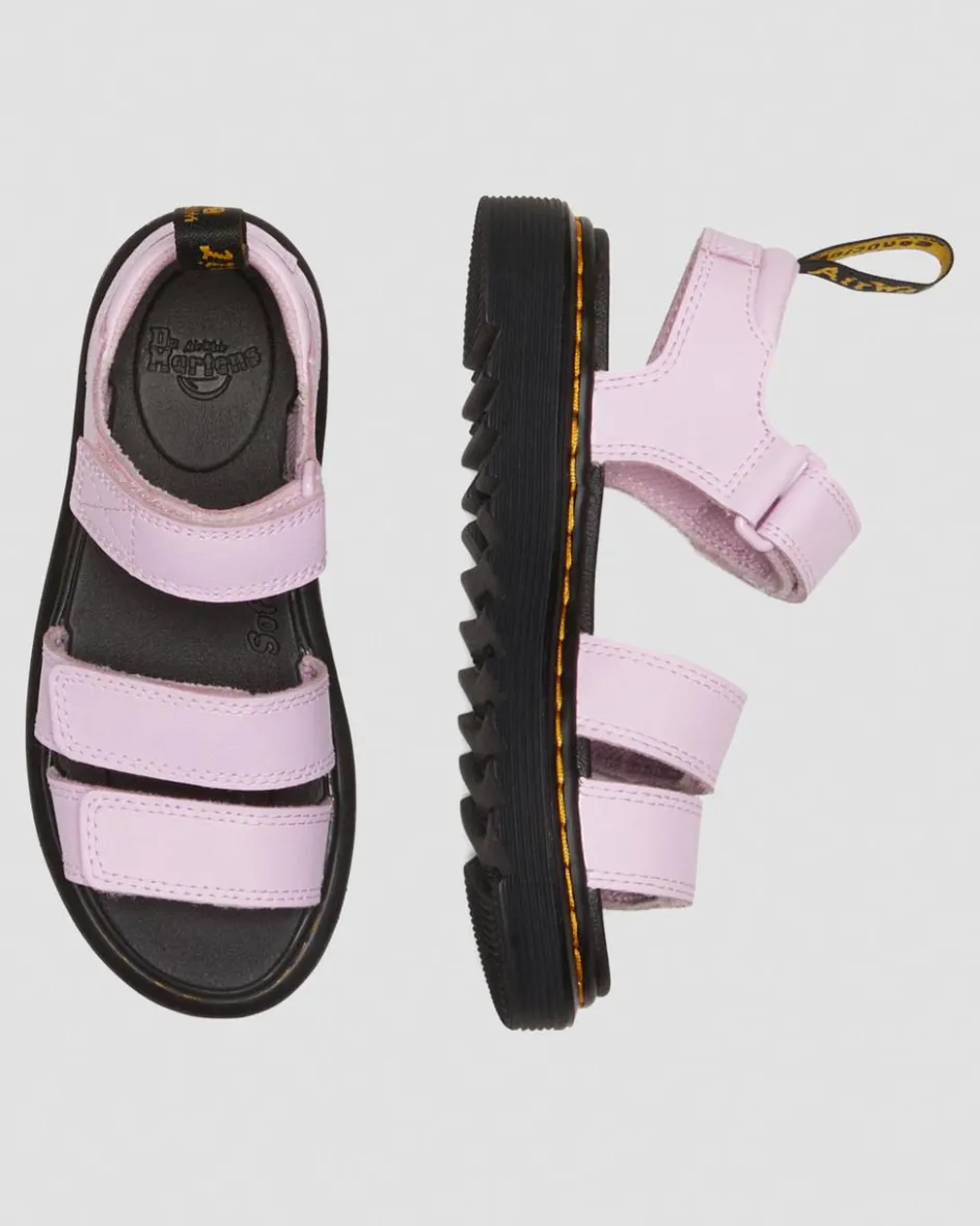 Dr. Martens Junior & 5-7 Years*Junior Klaire Athena Leather Strap Sandals in Pale Pink Pale Pink — Athena